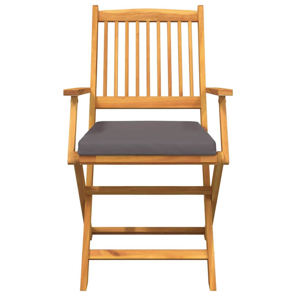 Klappstühle 6er Set Grau Akazie
