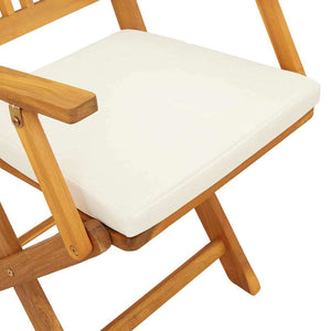Klappstuhl 8er Set Akazie Weiß