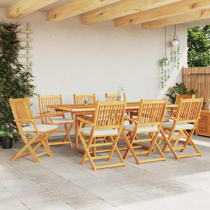Klappstuhl 8er Set Akazie Weiß