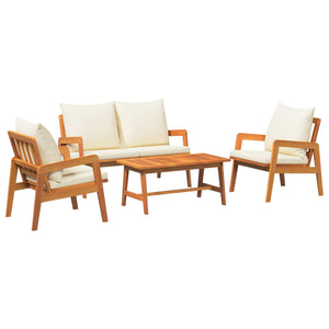 Bistrogarnitur 4-teilig Akazienholz Braun Creme