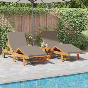 Sonnenliege 3er Set Taupe Akazienholz