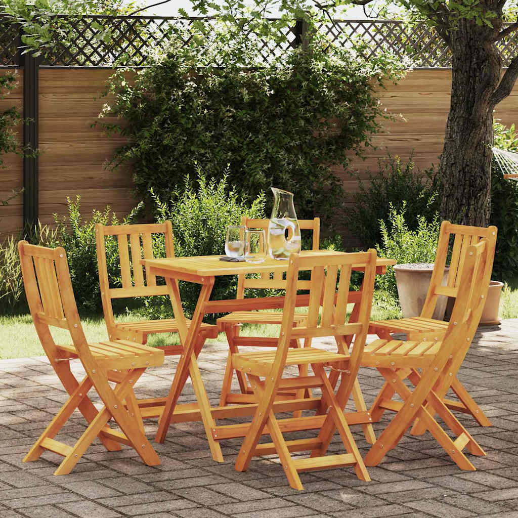 vidaXL Chaises de bistro d'extérieur avec coussins 6 pcs Bois d'acacia massif