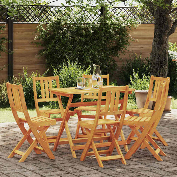 vidaXL Chaises de bistro d'extérieur avec coussins 6 pcs Bois d'acacia massif