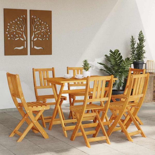 vidaXL Chaises de bistro d'extérieur avec coussins 6 pcs Bois d'acacia massif
