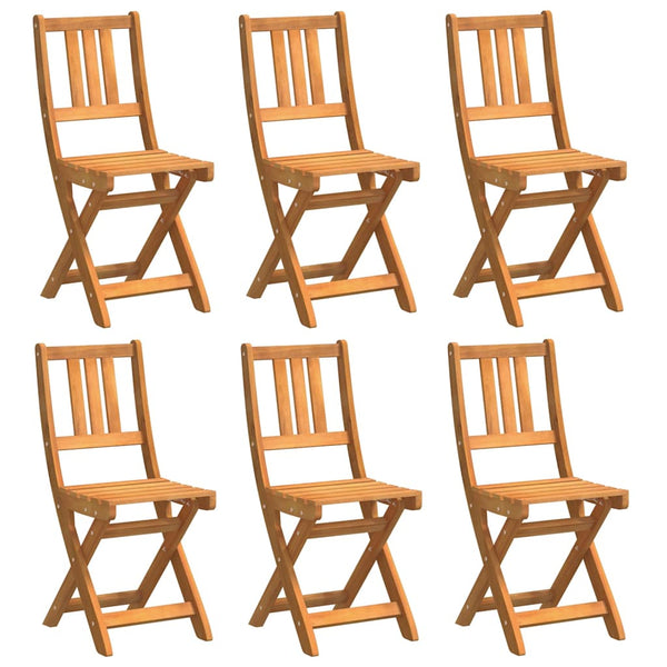 vidaXL Chaises de bistro d'extérieur avec coussins 6 pcs Bois d'acacia massif