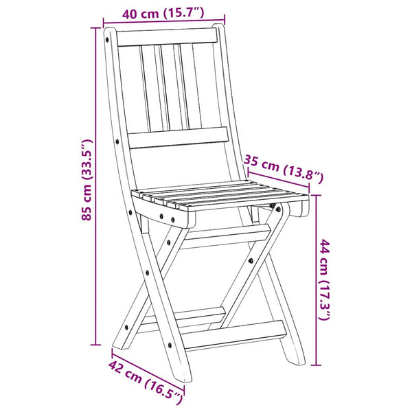 Akazienholz Bistro Stühle mit Kissen, 8er Set