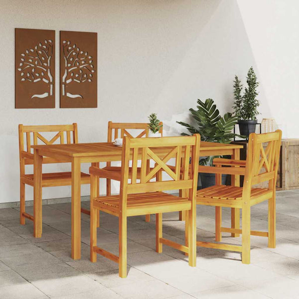 4er Akazienholz Gartenbank Set