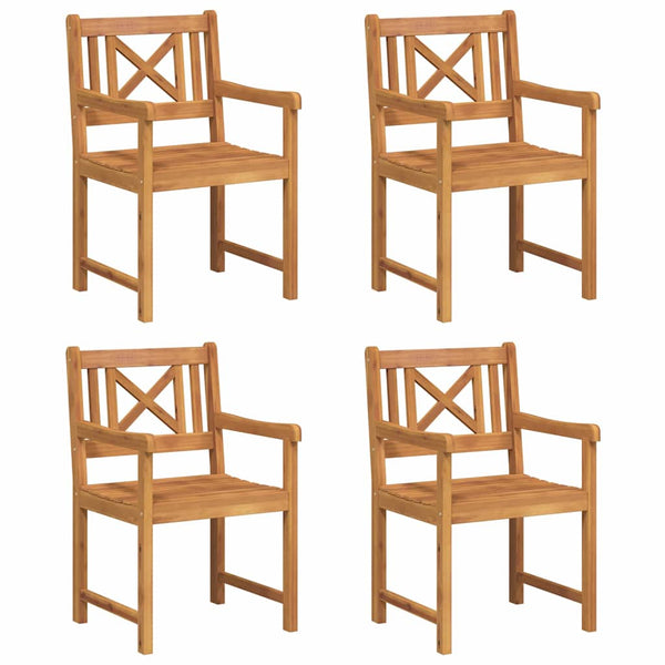 4er Akazienholz Gartenbank Set