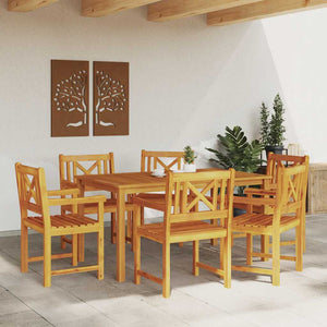 Akazienholz Gartenbank 6er Set