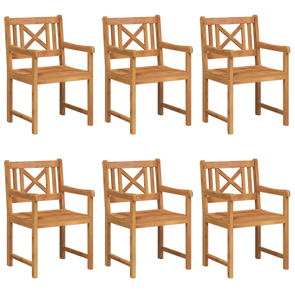 vidaXL Banc d'extérieur 6 pcs Naturel 56 x 55,5 x 90 cm Bois d'acacia massif