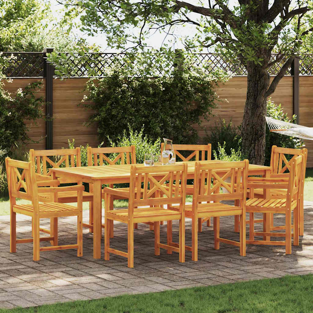 vidaXL Banc d'extérieur 8 pcs Naturel 56 x 55,5 x 90 cm Bois d'acacia massif