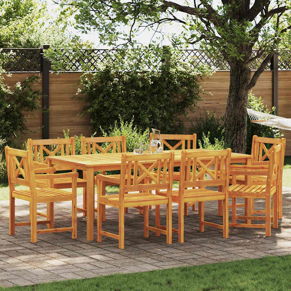vidaXL Banc d'extérieur 8 pcs Naturel 56 x 55,5 x 90 cm Bois d'acacia massif