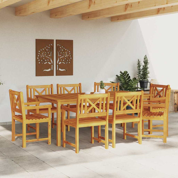 vidaXL Banc d'extérieur 8 pcs Naturel 56 x 55,5 x 90 cm Bois d'acacia massif