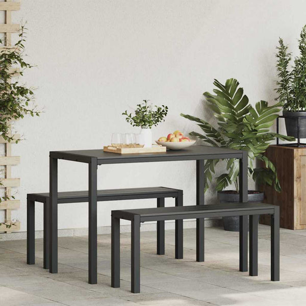 Garten Essgruppe 3-teilig Anthrazit