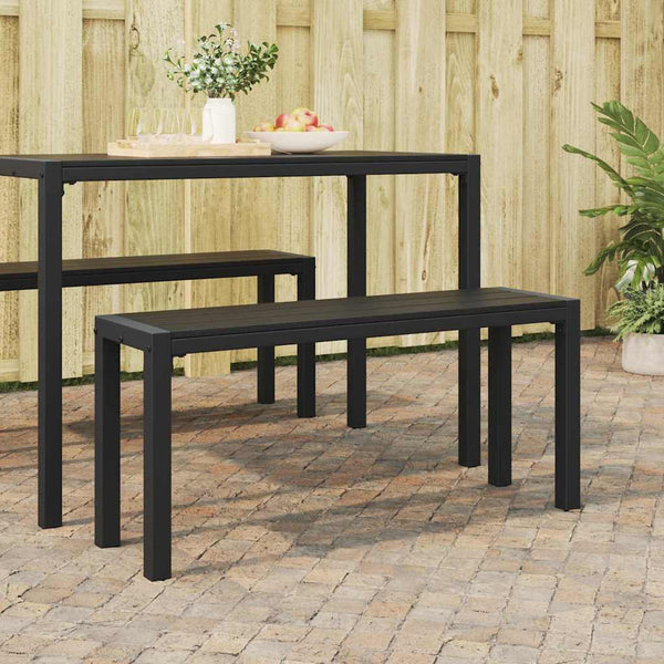 Schwarze Gartenbank Stahl 100cm