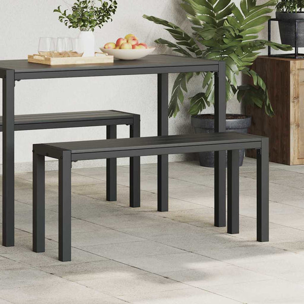 Schwarze Gartenbank Stahl 100cm
