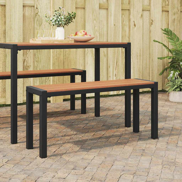 Gartenbank Braun Stahl 100cm