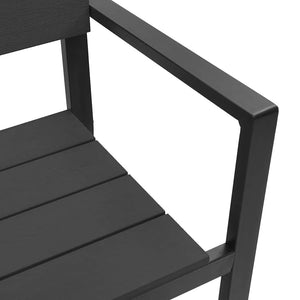 Schwarze Gartenbank Stahl 118cm