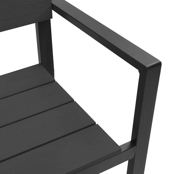 Schwarze Gartenbank Stahl 118cm