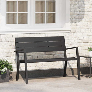 Schwarze Gartenbank Stahl 118cm