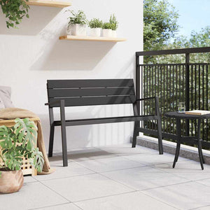 Schwarze Gartenbank Stahl 118cm
