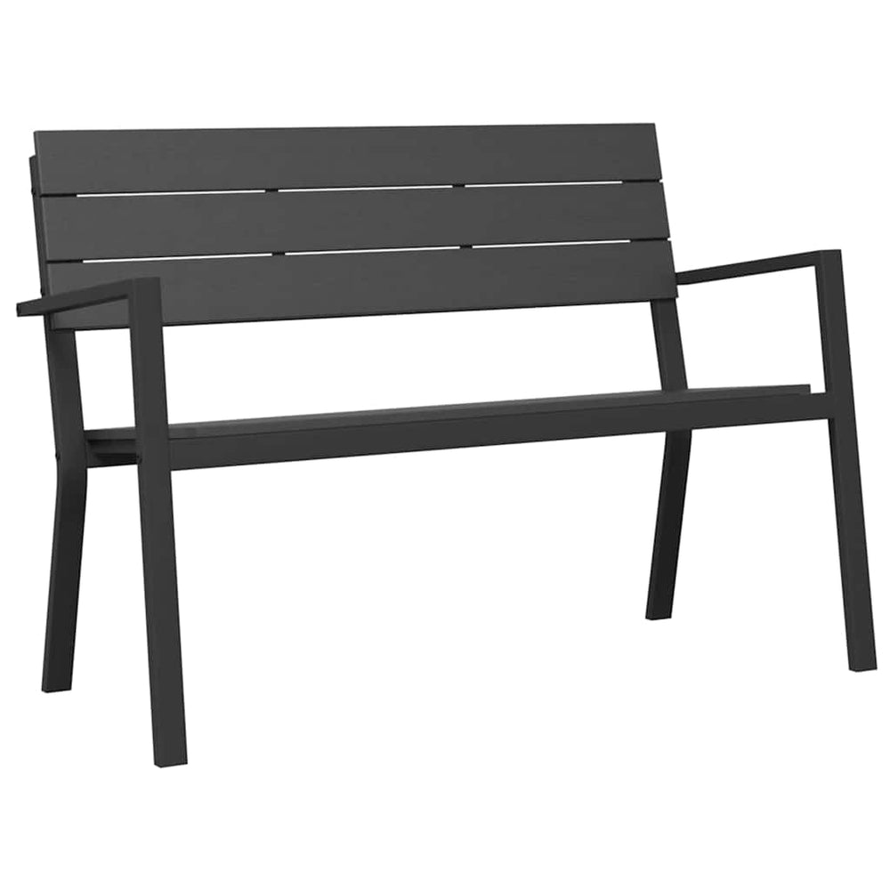 Schwarze Gartenbank Stahl 118cm