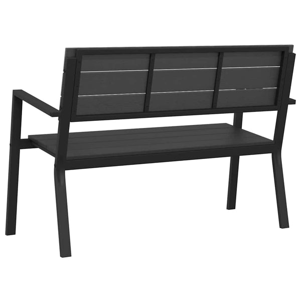 Schwarze Gartenbank Stahl 118cm