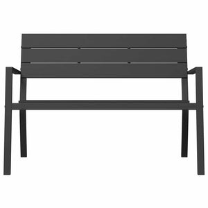 Schwarze Gartenbank Stahl 118cm