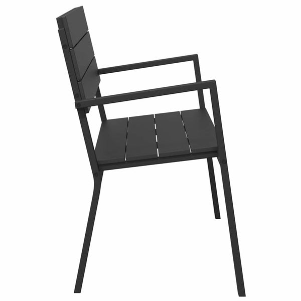 Schwarze Gartenbank Stahl 118cm