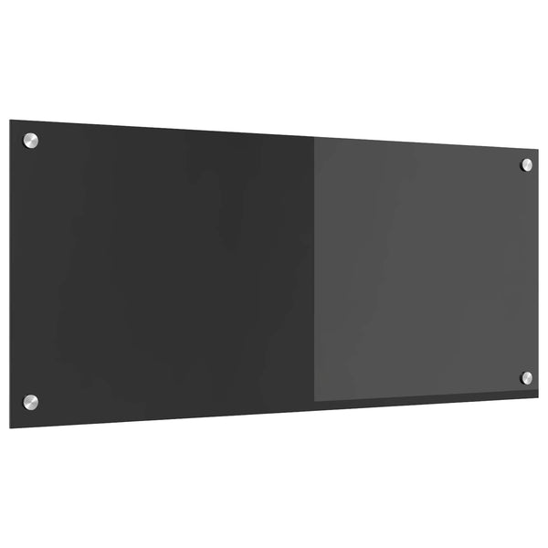 Dunkelgraue Küchenrückwand aus Glas, 90x40 cm