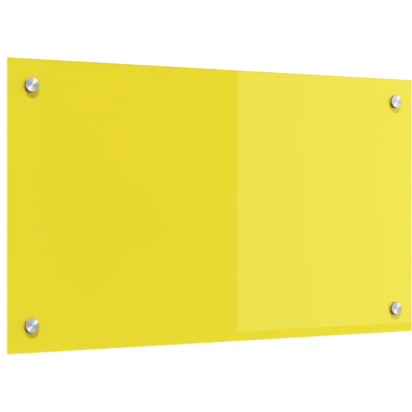 Gelbe Küchenrückwand aus Glas, 70x40 cm