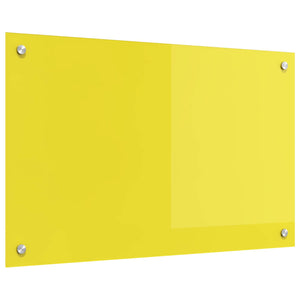 Gelbe Küchenrückwand aus Glas 80x50cm