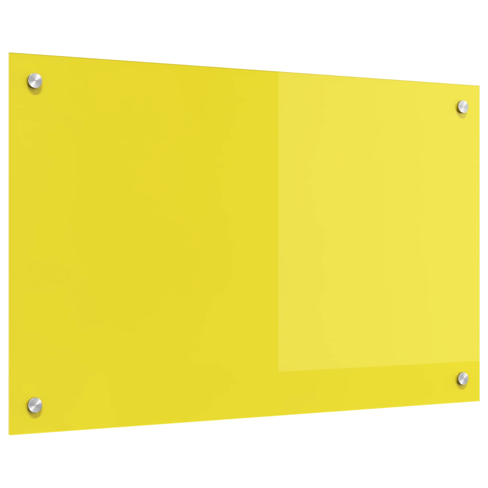 Gelbe Küchenrückwand aus Glas 80x50cm