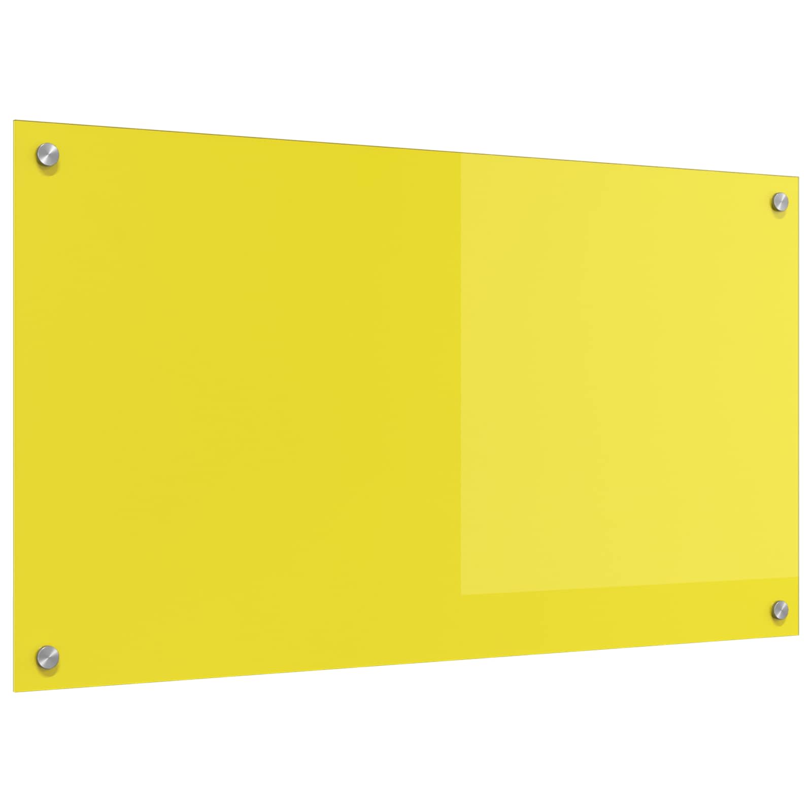 Gelbe Küchenrückwand aus Glas, 90x50 cm