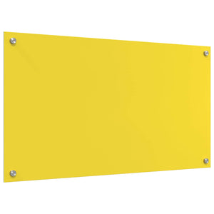 Gelbe Küchenrückwand aus Glas, 90x50 cm