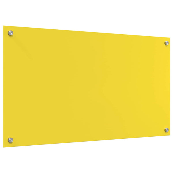 Gelbe Küchenrückwand aus Glas, 90x50 cm