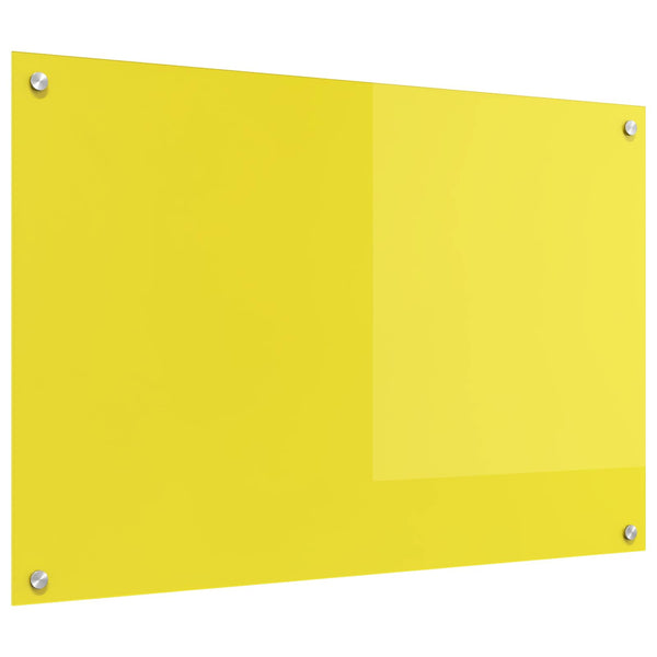 Gelbe Küchenrückwand aus Glas, 90x60 cm