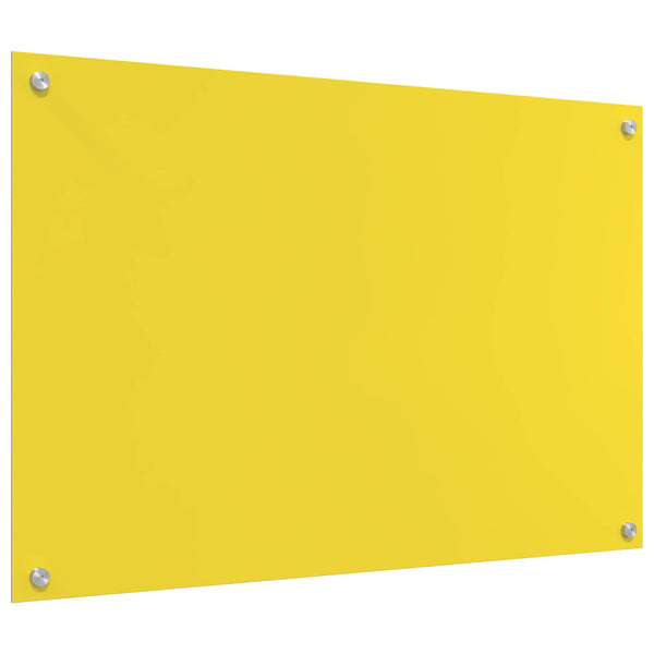 Gelbe Küchenrückwand aus Glas, 90x60 cm