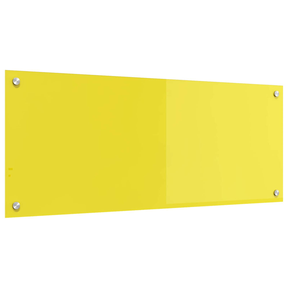 Gelbe Küchenrückwand aus Glas, 100x40 cm