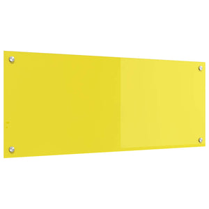 Gelbe Küchenrückwand aus Glas, 100x40 cm