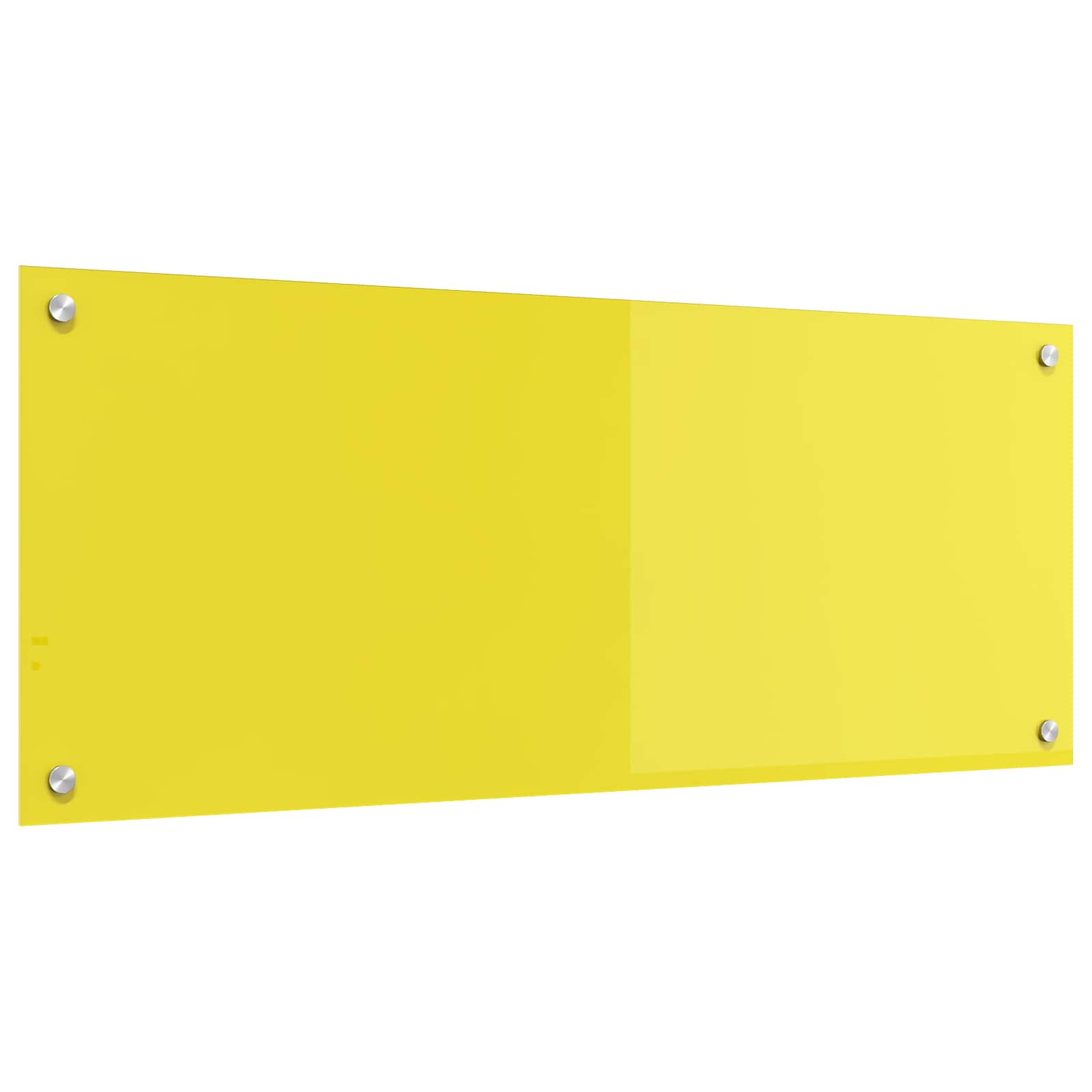 Gelbe Küchenrückwand aus Glas, 100x40 cm