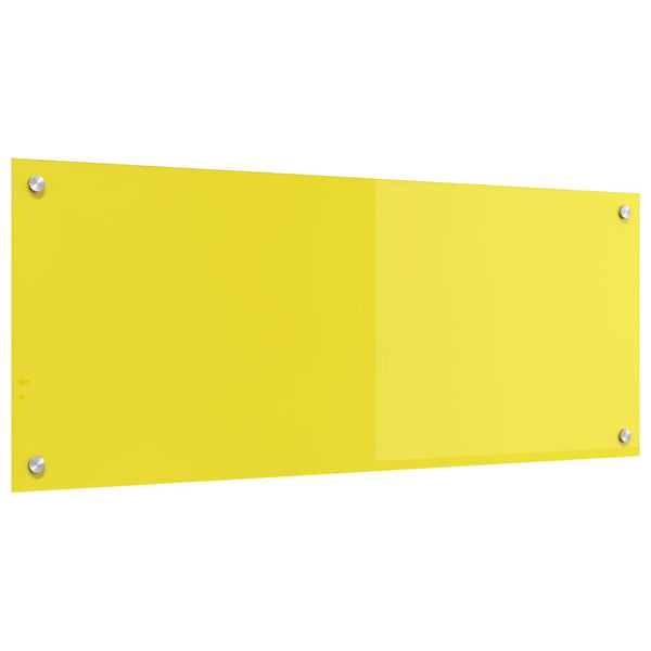 Gelbe Küchenrückwand aus Glas, 100x40 cm