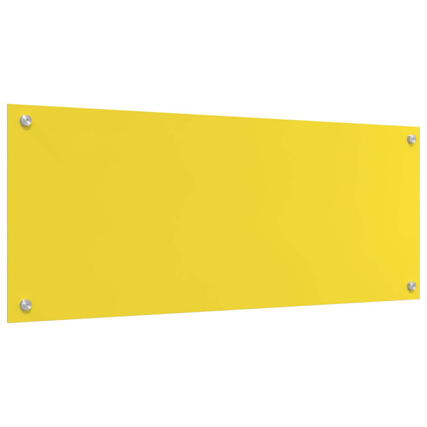 Gelbe Küchenrückwand aus Glas, 100x40 cm