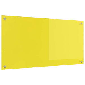 Gelbe Küchenrückwand aus Glas 100x50cm