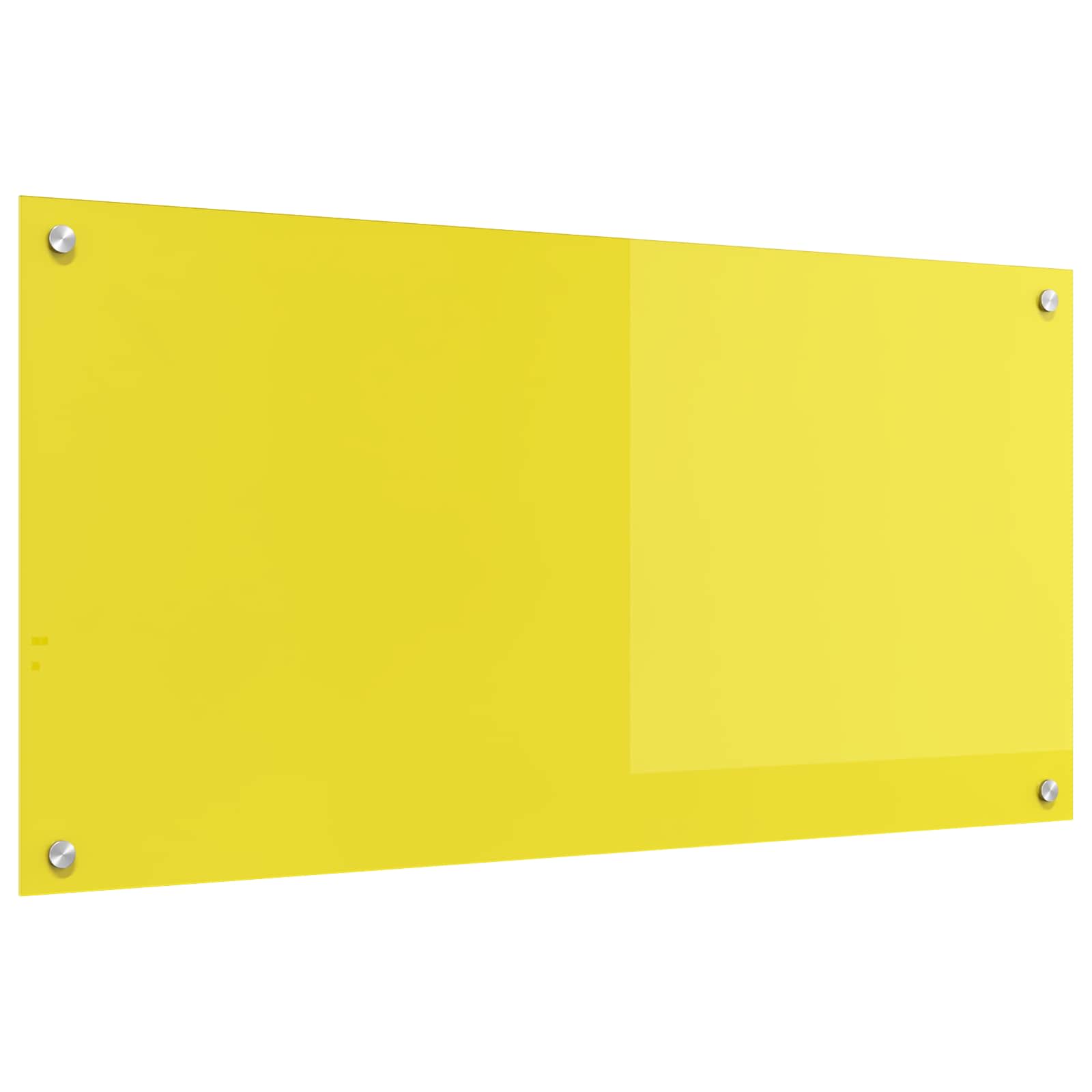 Gelbe Küchenrückwand aus Glas 100x50cm