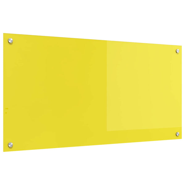 Gelbe Küchenrückwand aus Glas 100x50cm