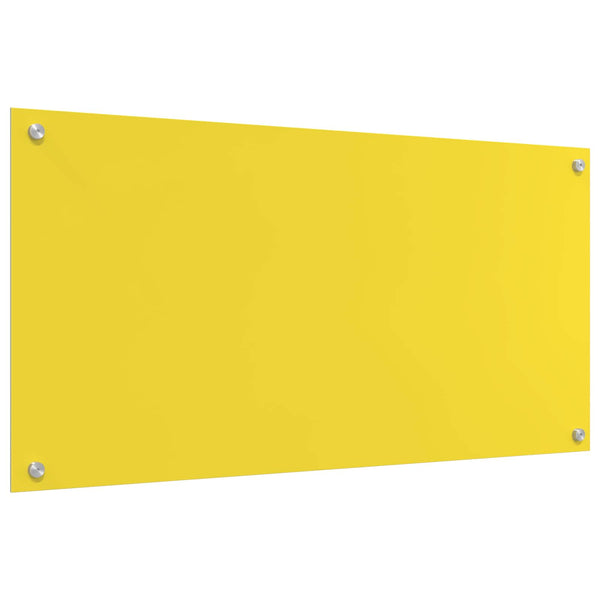 Gelbe Küchenrückwand aus Glas 100x50cm