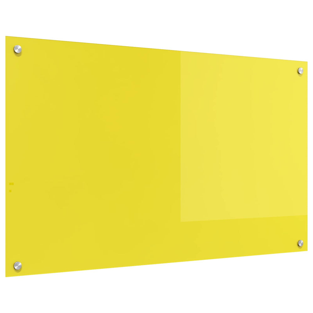 Gelbe Küchenrückwand aus Glas, 100x60 cm