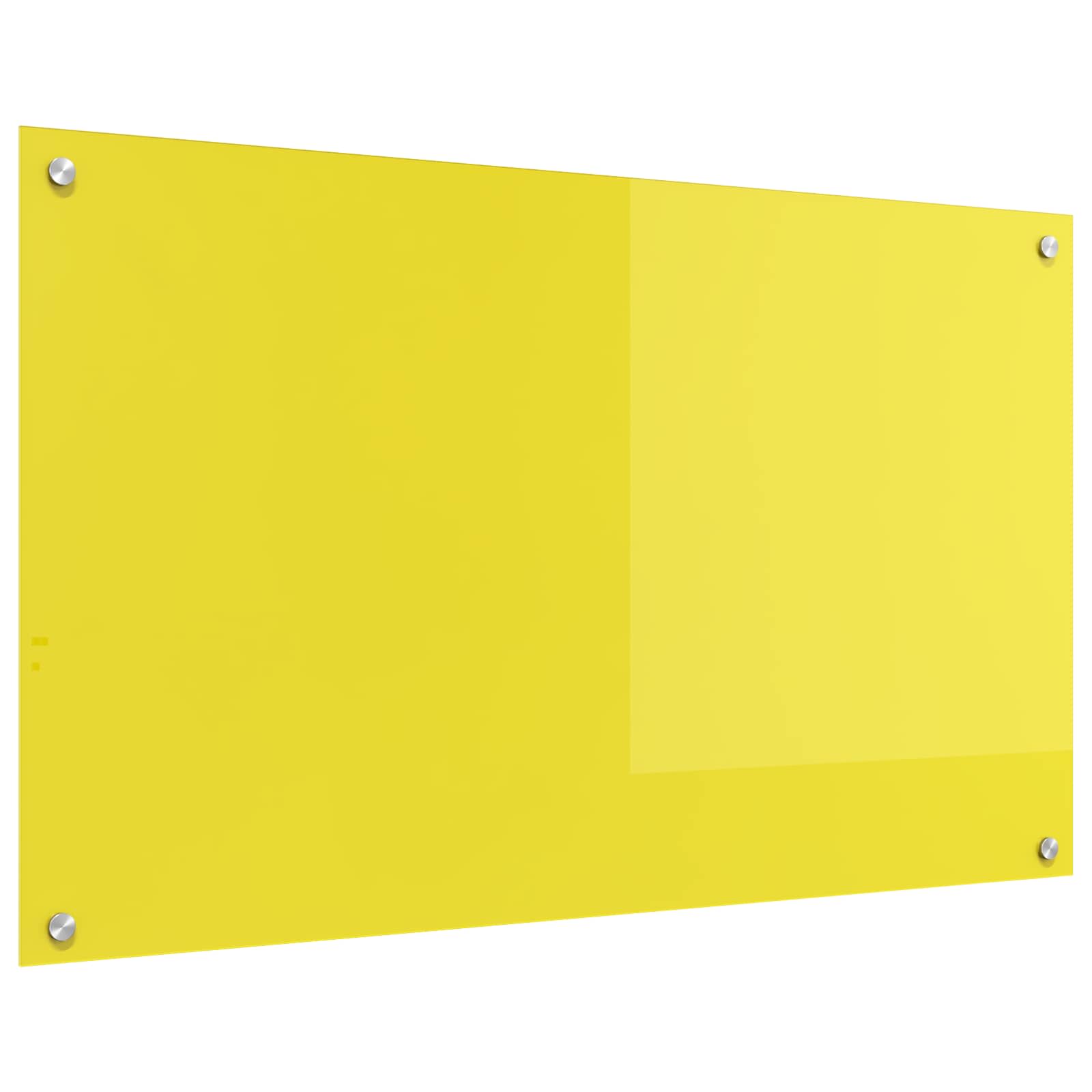 Gelbe Küchenrückwand aus Glas, 100x60 cm