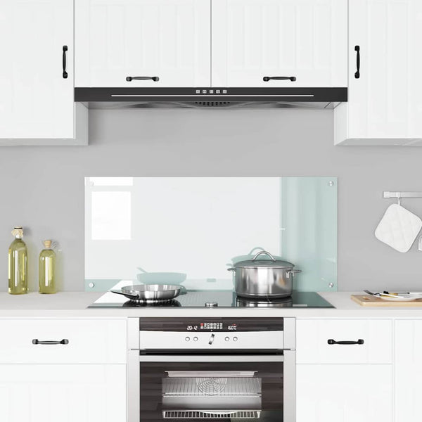 Küchenrückwand Weiß, 110x50cm, Glas